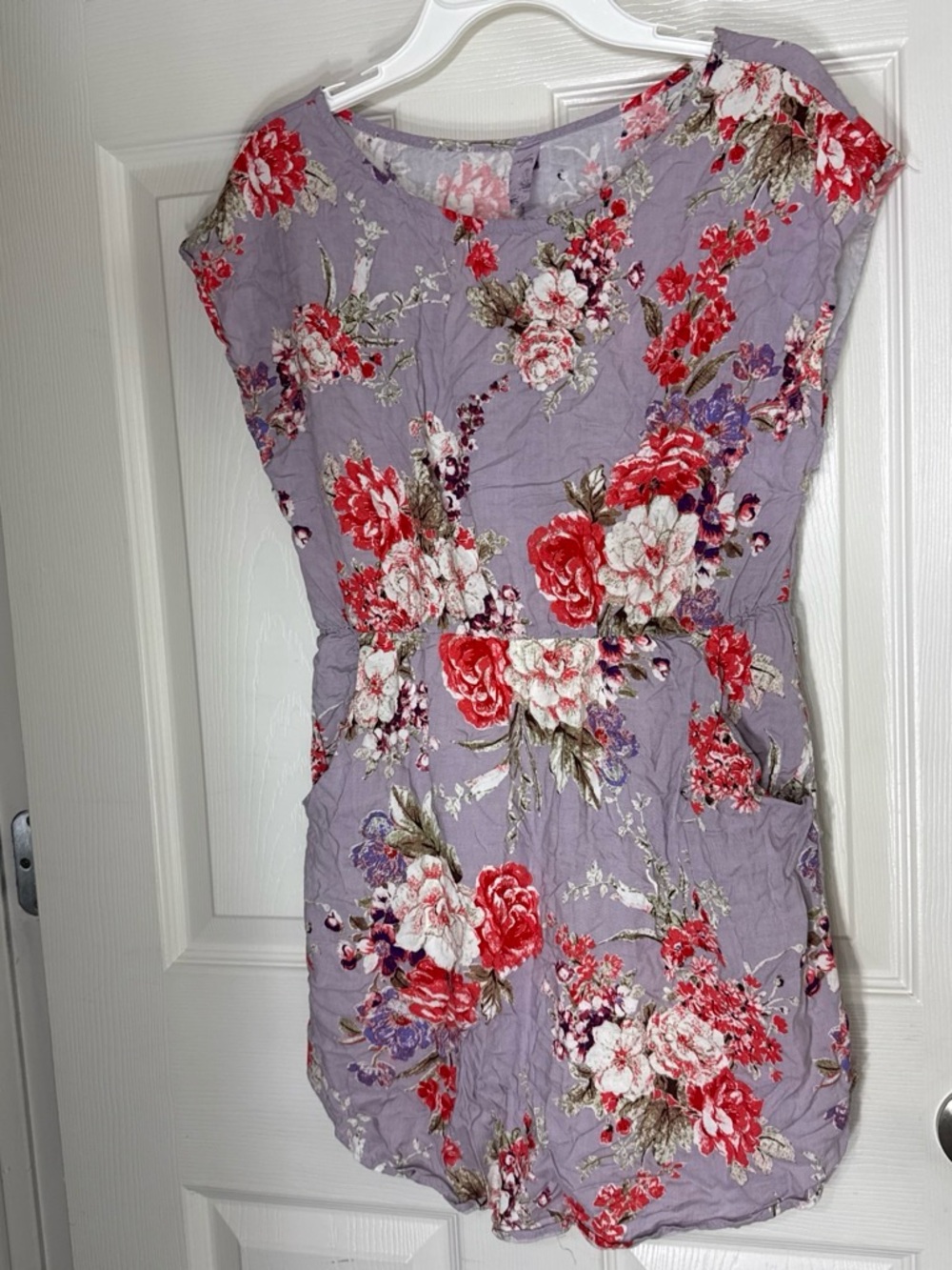 Purple floral romper